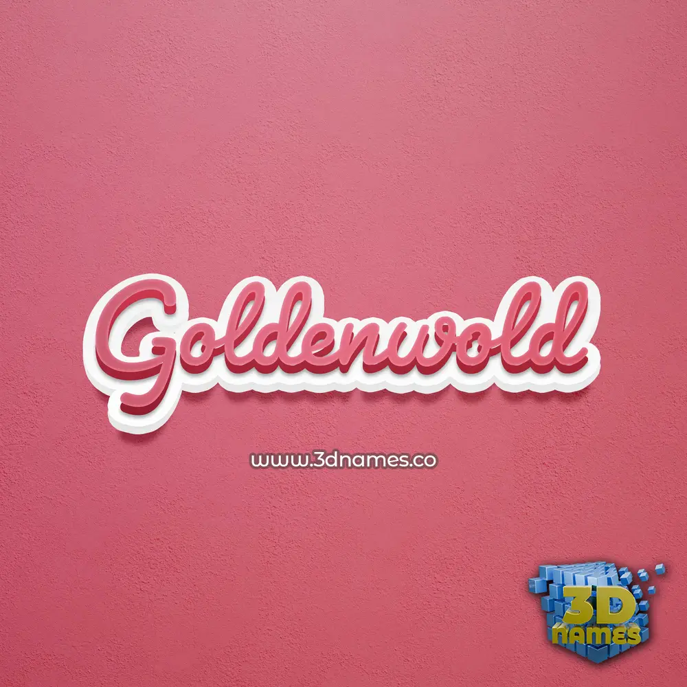 goldenwold in Red Scribble style - 3D name wallpaper