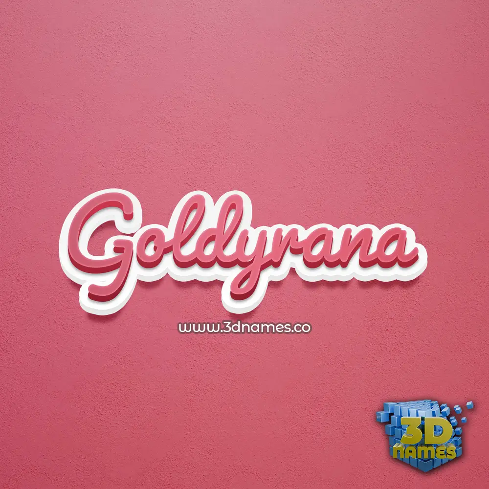goldyrana in Red Scribble style - 3D name wallpaper