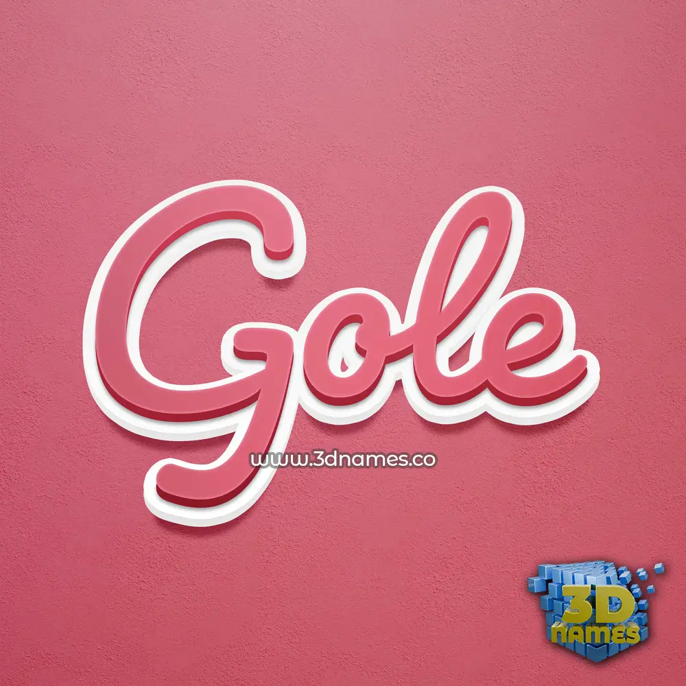 gole in Red Scribble style - 3D name wallpaper