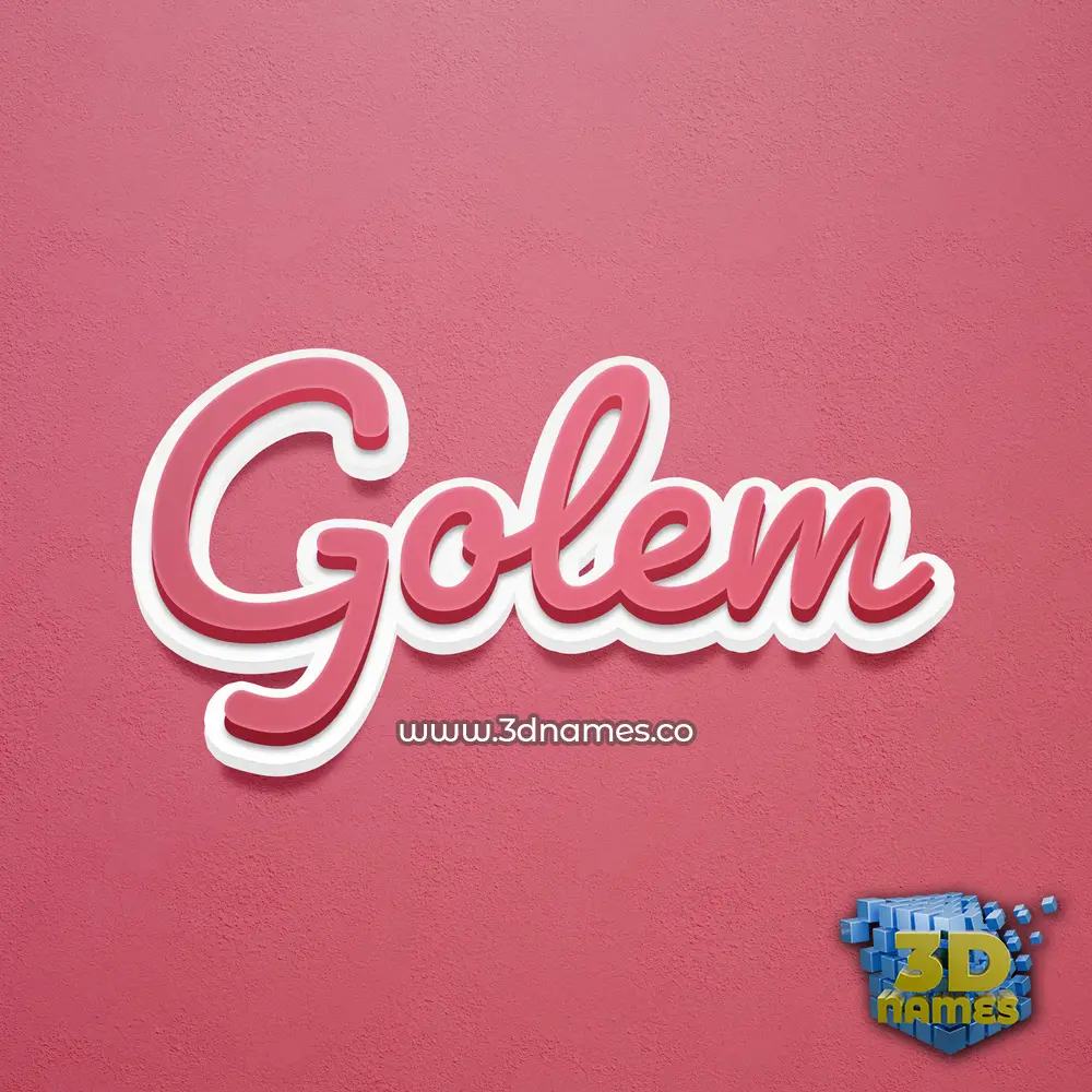 golem in Red Scribble style - 3D name wallpaper