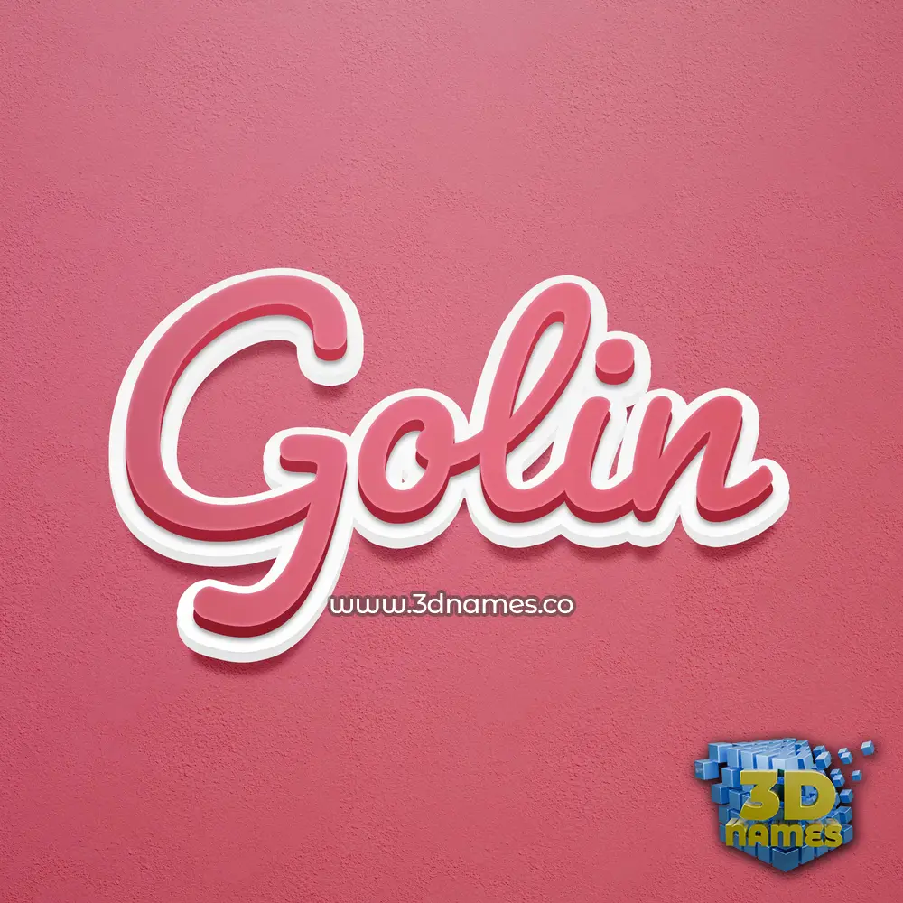 golin in Red Scribble style - 3D name wallpaper