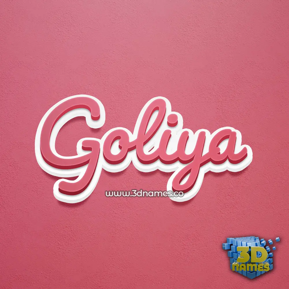 goliya in Red Scribble style - 3D name wallpaper