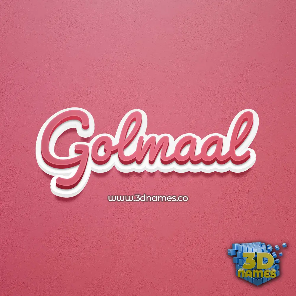 golmaal in Red Scribble style - 3D name wallpaper