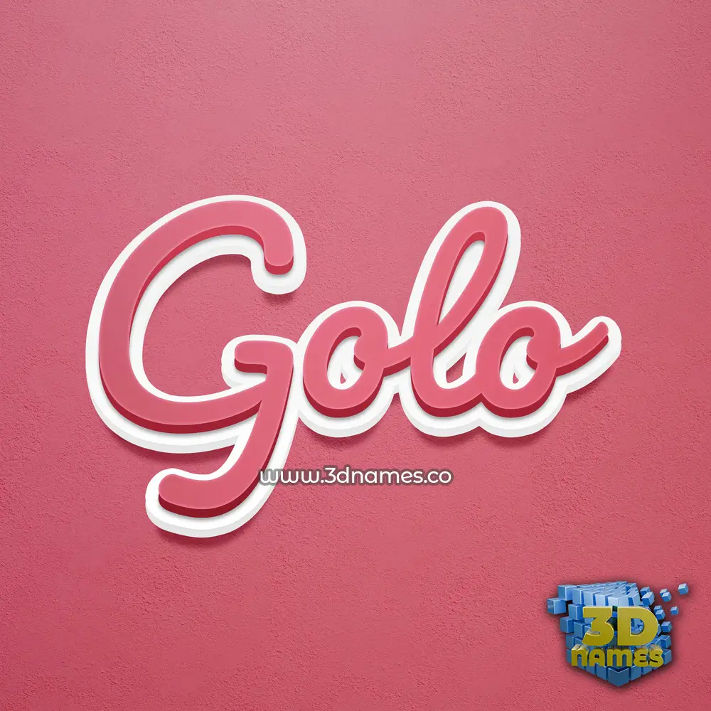 golo in Red Scribble style - 3D name wallpaper