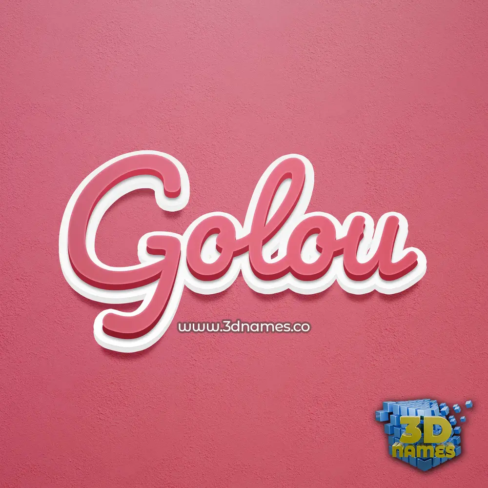 golou in Red Scribble style - 3D name wallpaper
