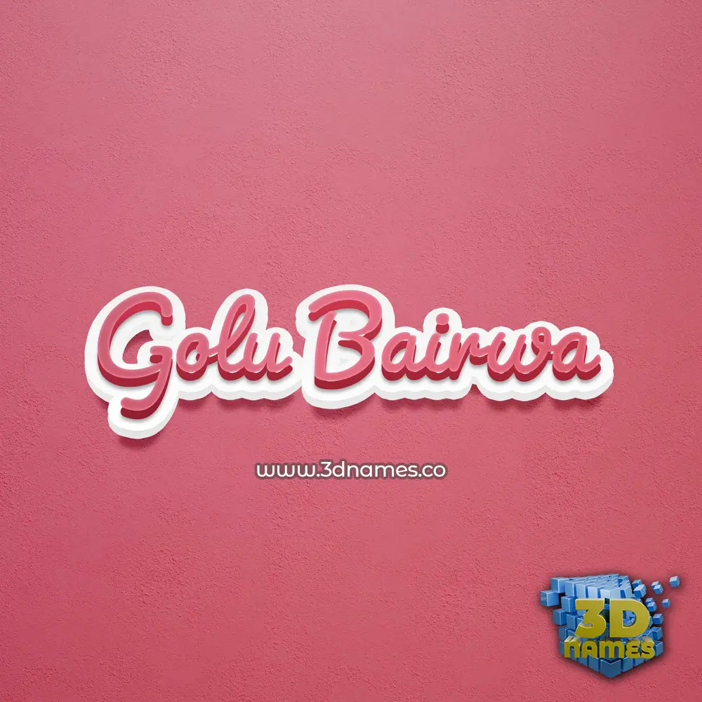 golu bairwa in Red Scribble style - 3D name wallpaper