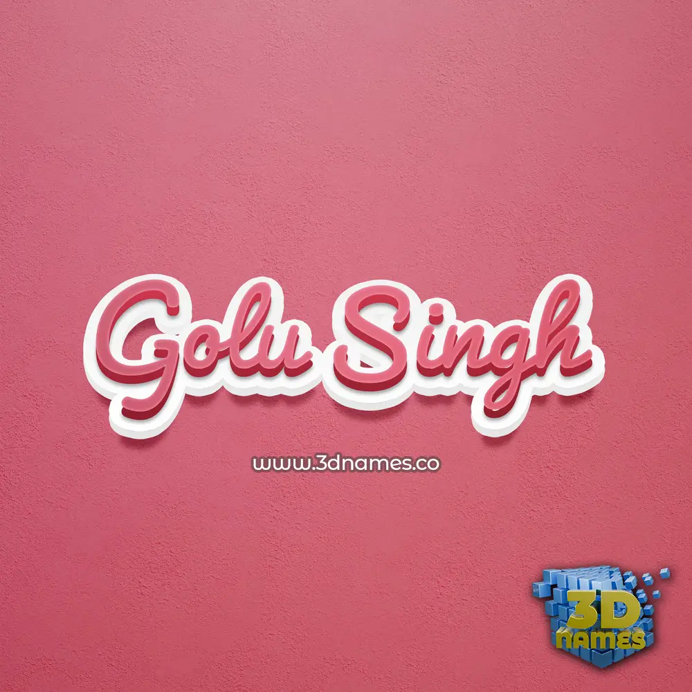 golu singh in Red Scribble style - 3D name wallpaper