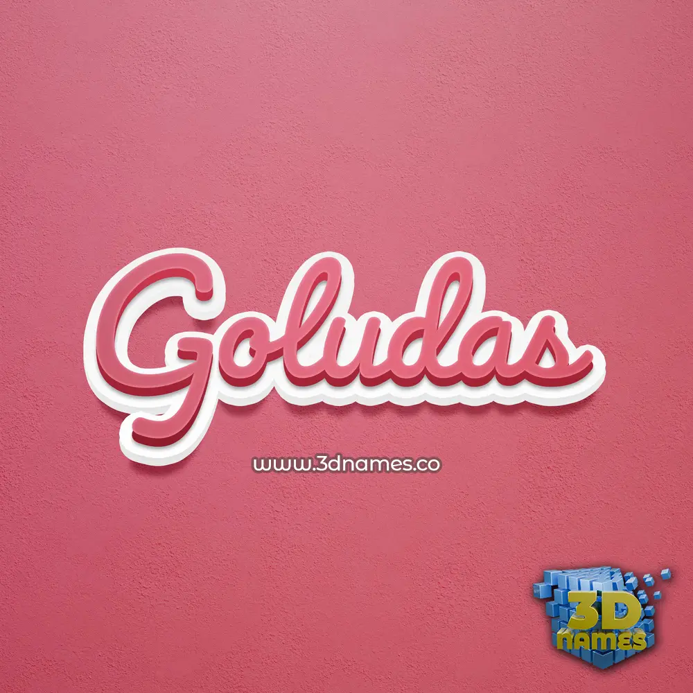 goludas in Red Scribble style - 3D name wallpaper