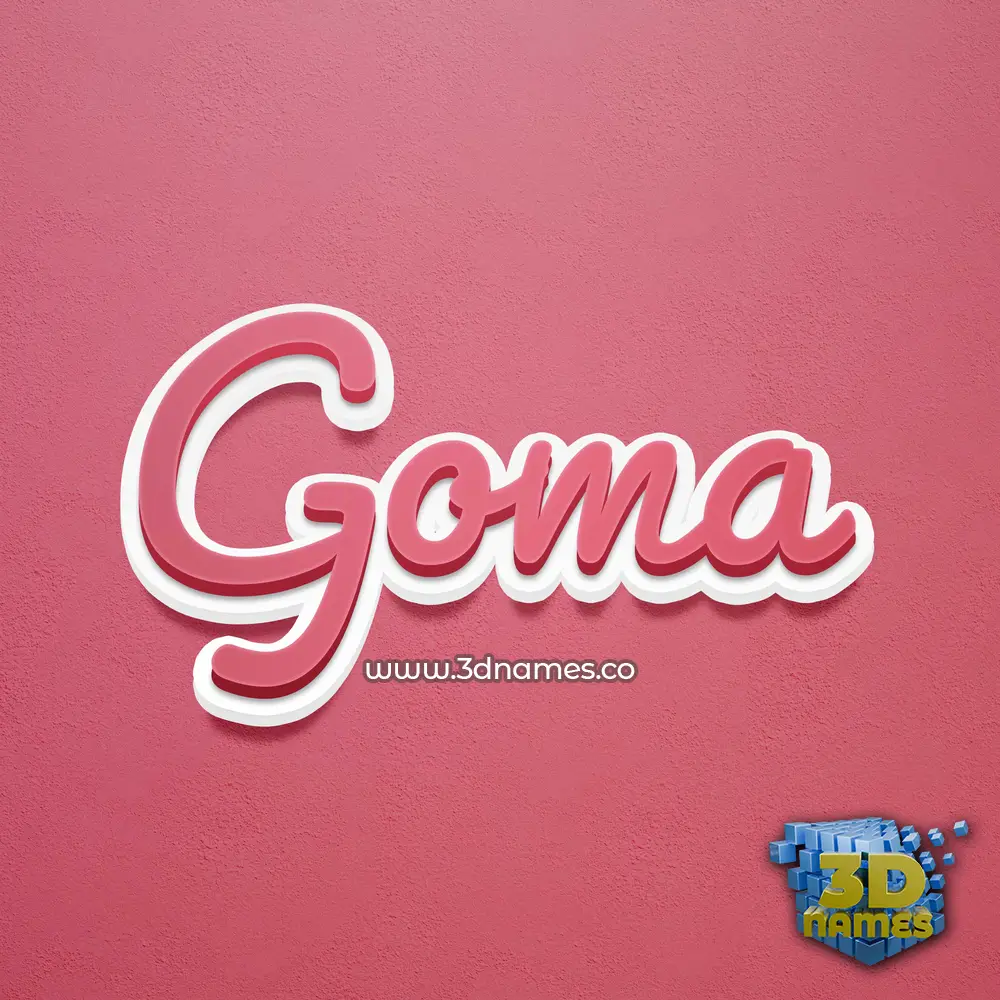 goma in Red Scribble style - 3D name wallpaper