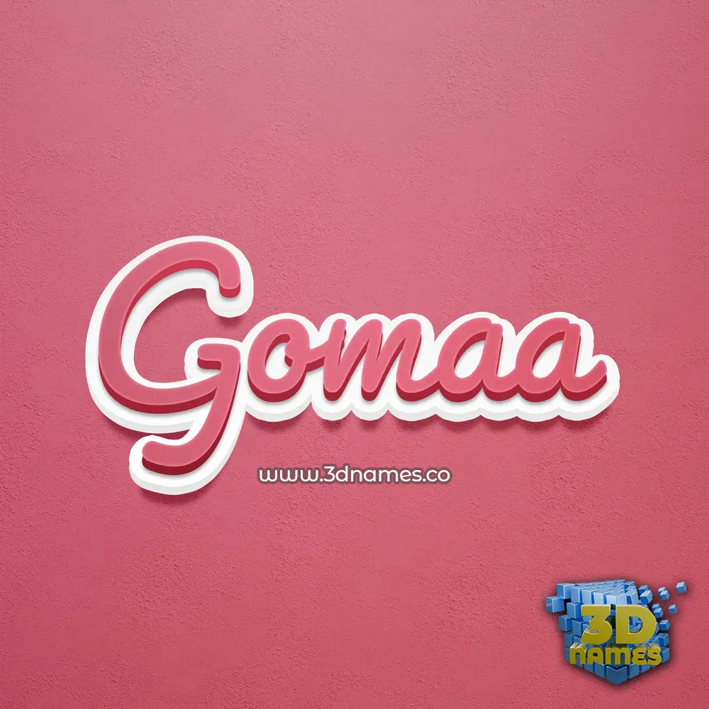 gomaa in Red Scribble style - 3D name wallpaper