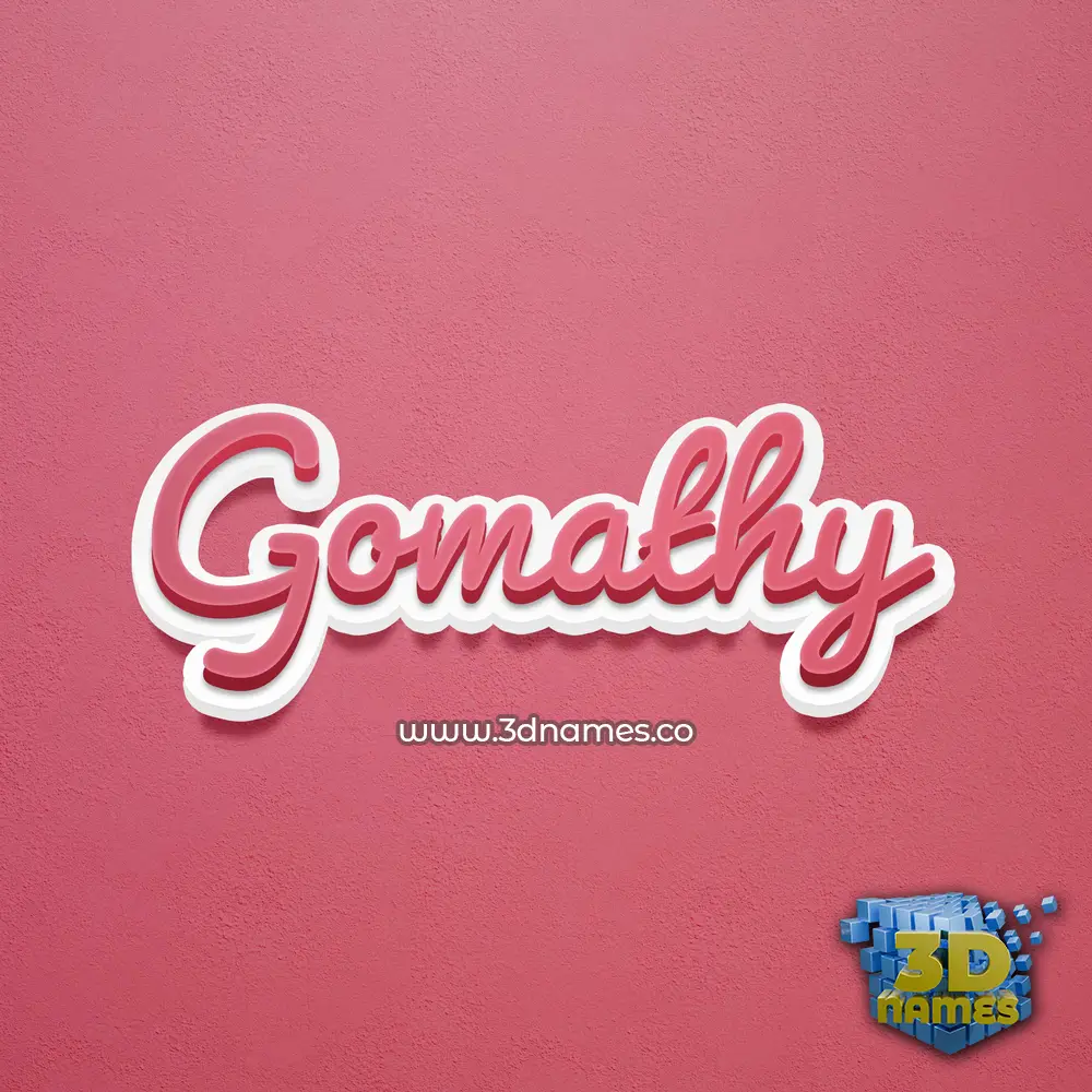 gomathy in Red Scribble style - 3D name wallpaper