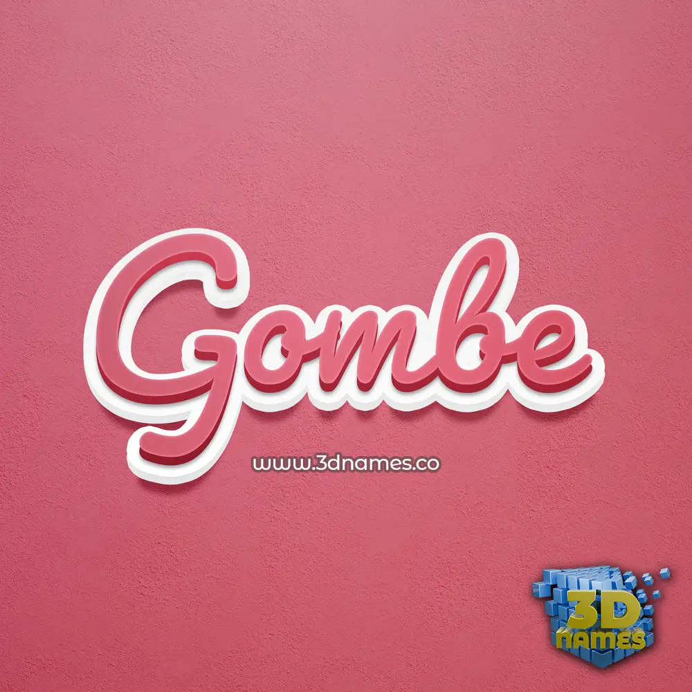 gombe in Red Scribble style - 3D name wallpaper