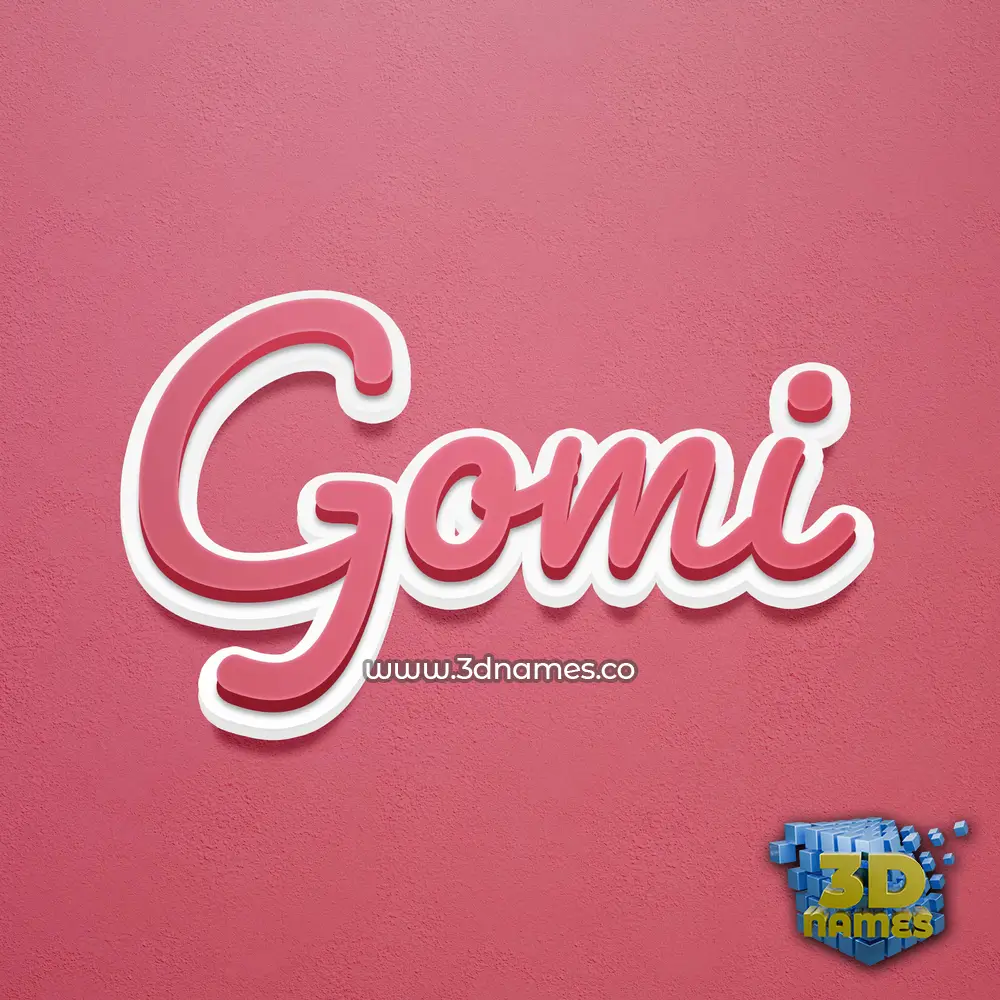 gomi in Red Scribble style - 3D name wallpaper