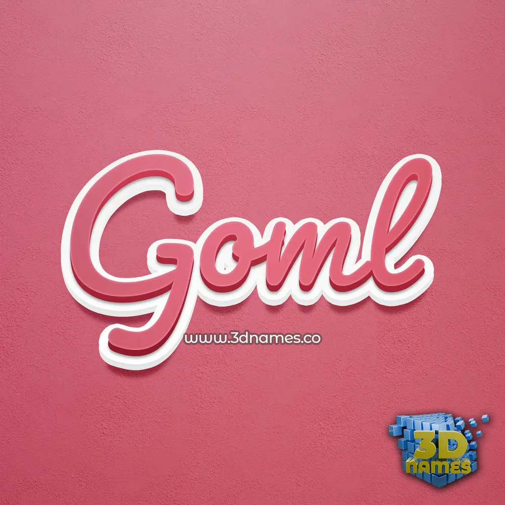 goml in Red Scribble style - 3D name wallpaper