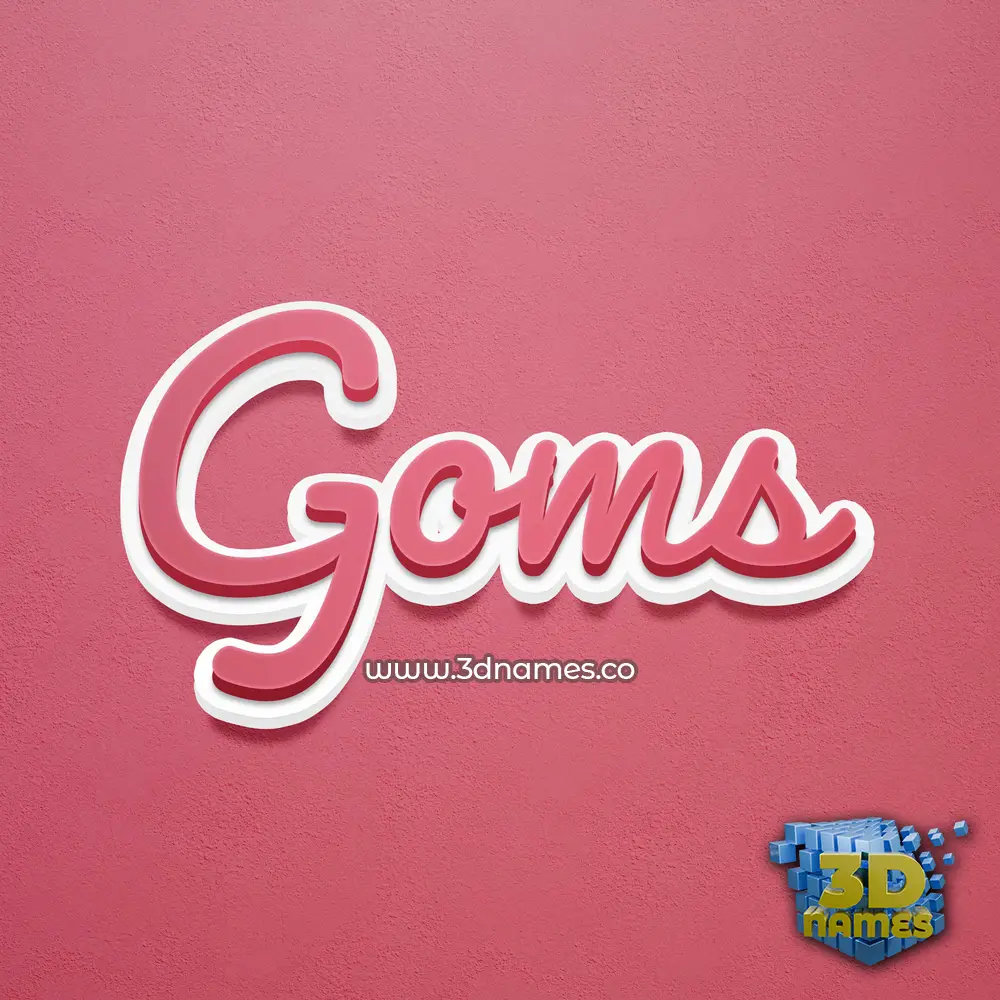 goms in Red Scribble style - 3D name wallpaper