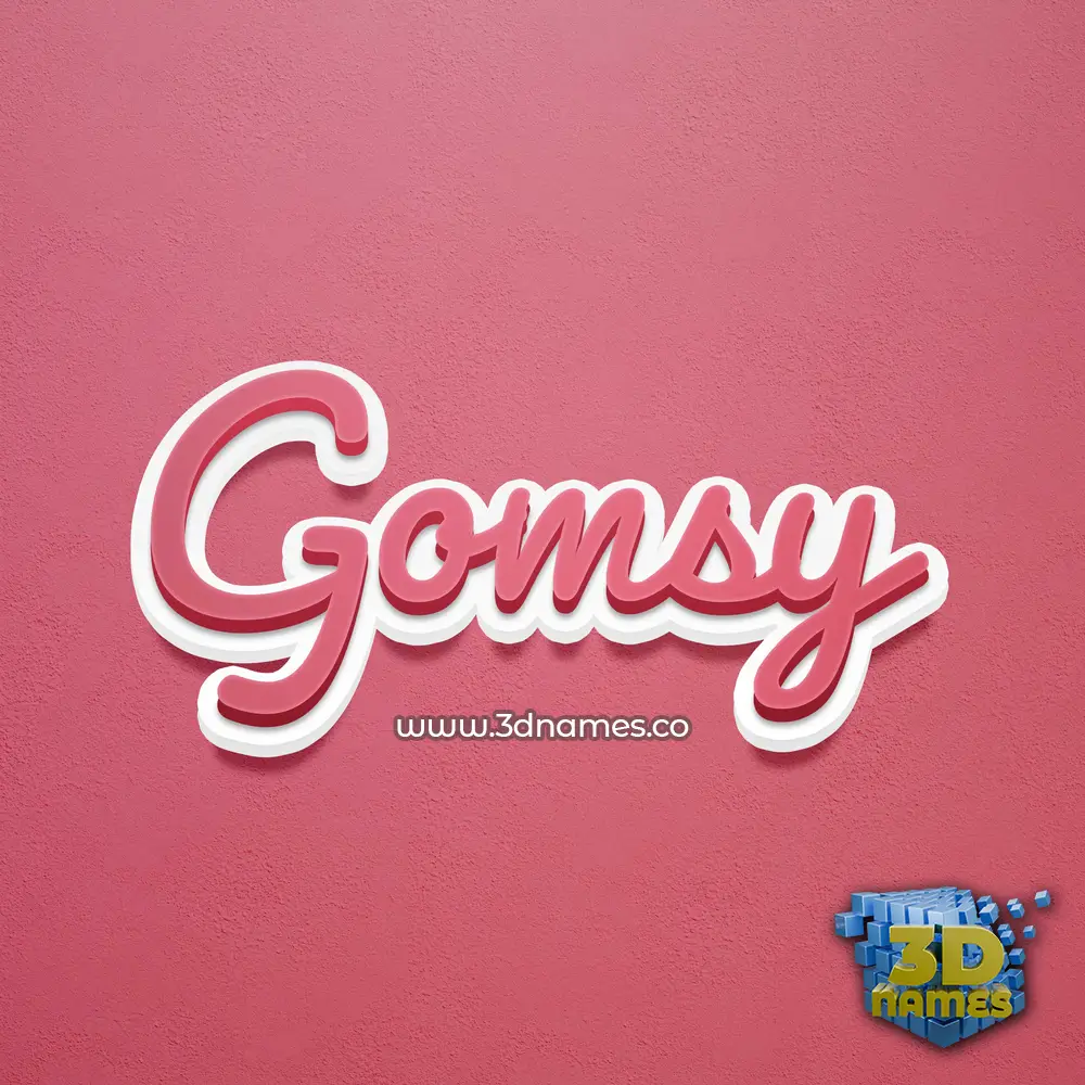gomsy in Red Scribble style - 3D name wallpaper