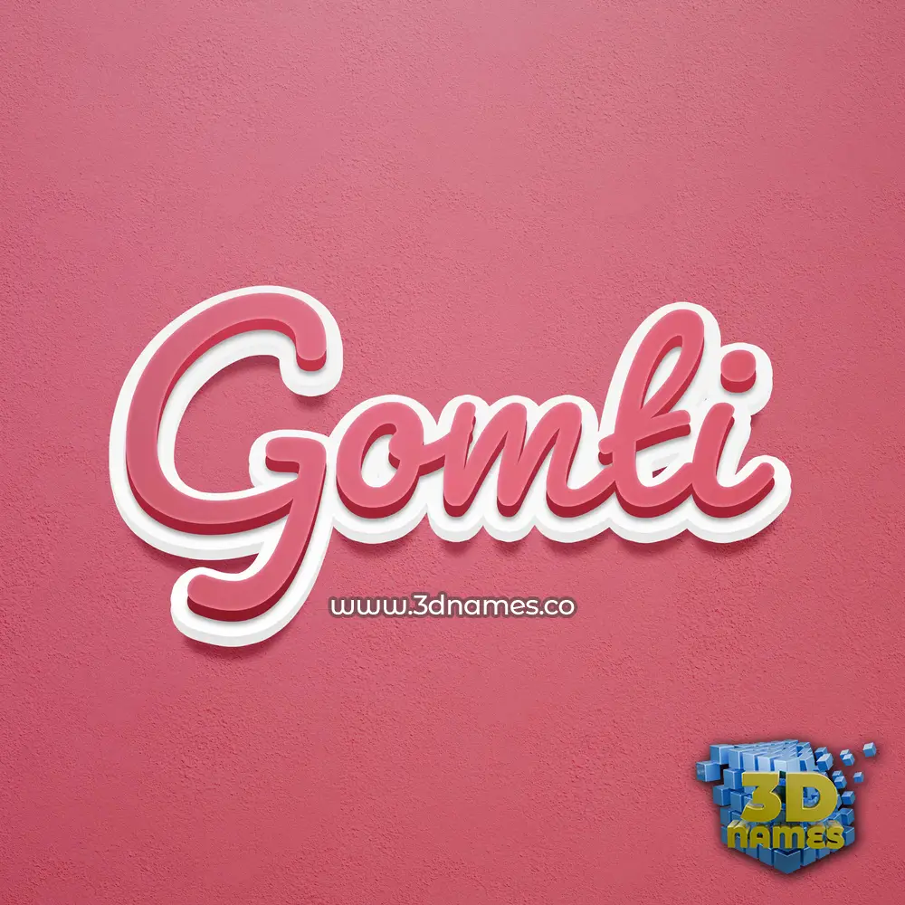 gomti in Red Scribble style - 3D name wallpaper