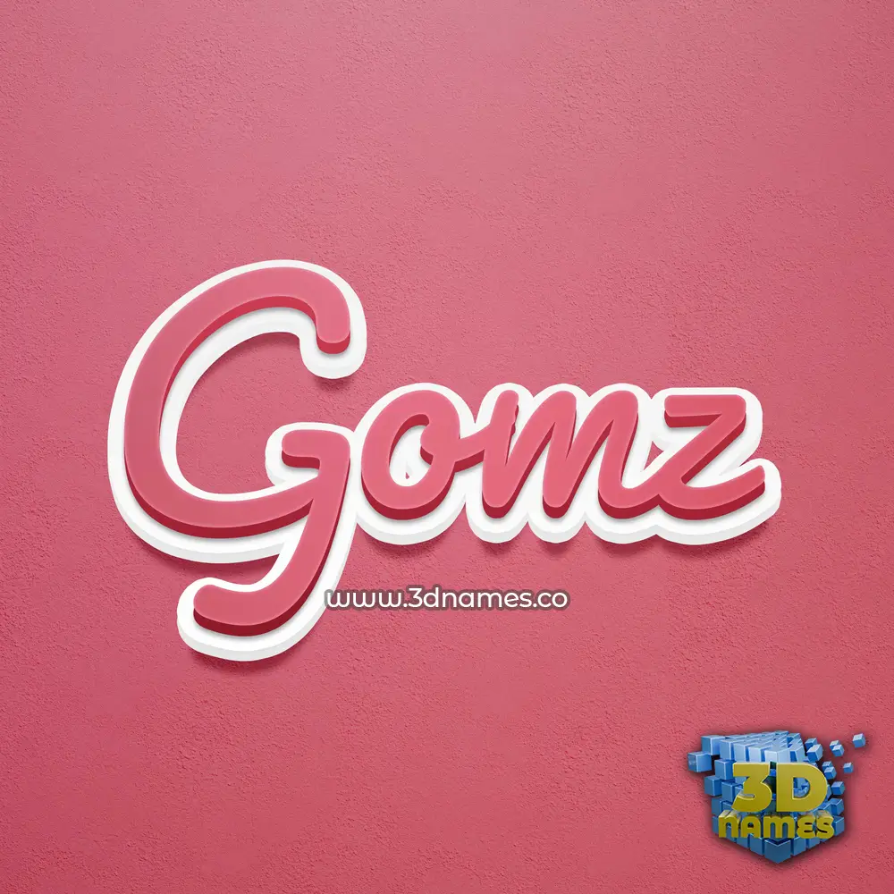 gomz in Red Scribble style - 3D name wallpaper