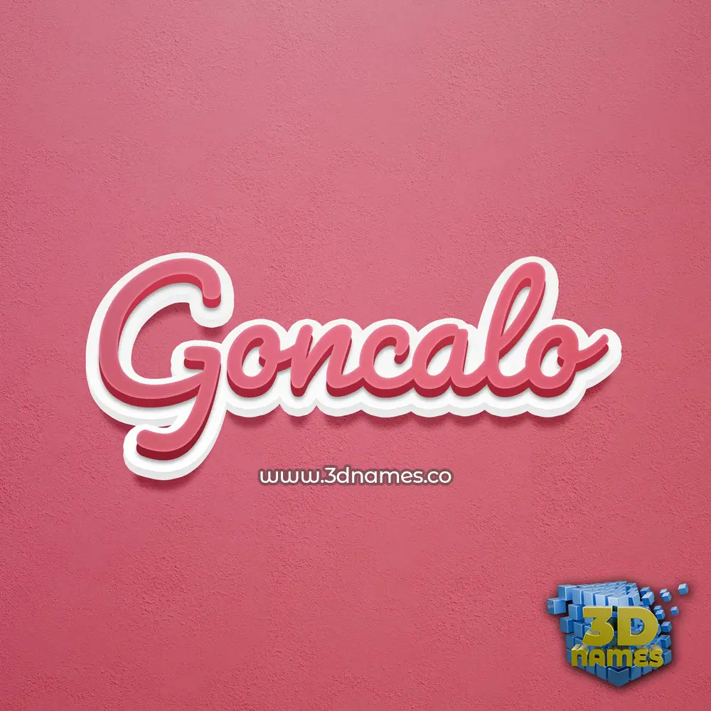 goncalo in Red Scribble style - 3D name wallpaper