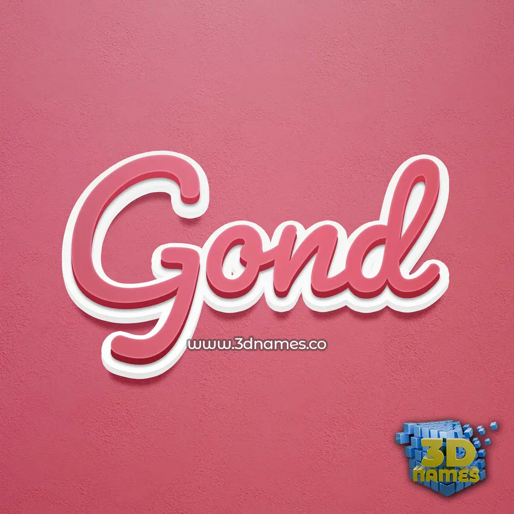 gond in Red Scribble style - 3D name wallpaper