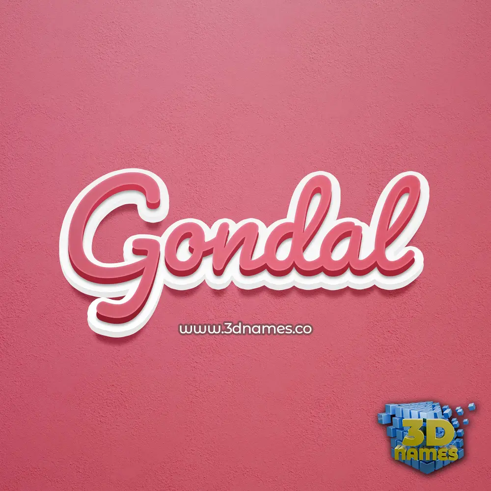 gondal in Red Scribble style - 3D name wallpaper