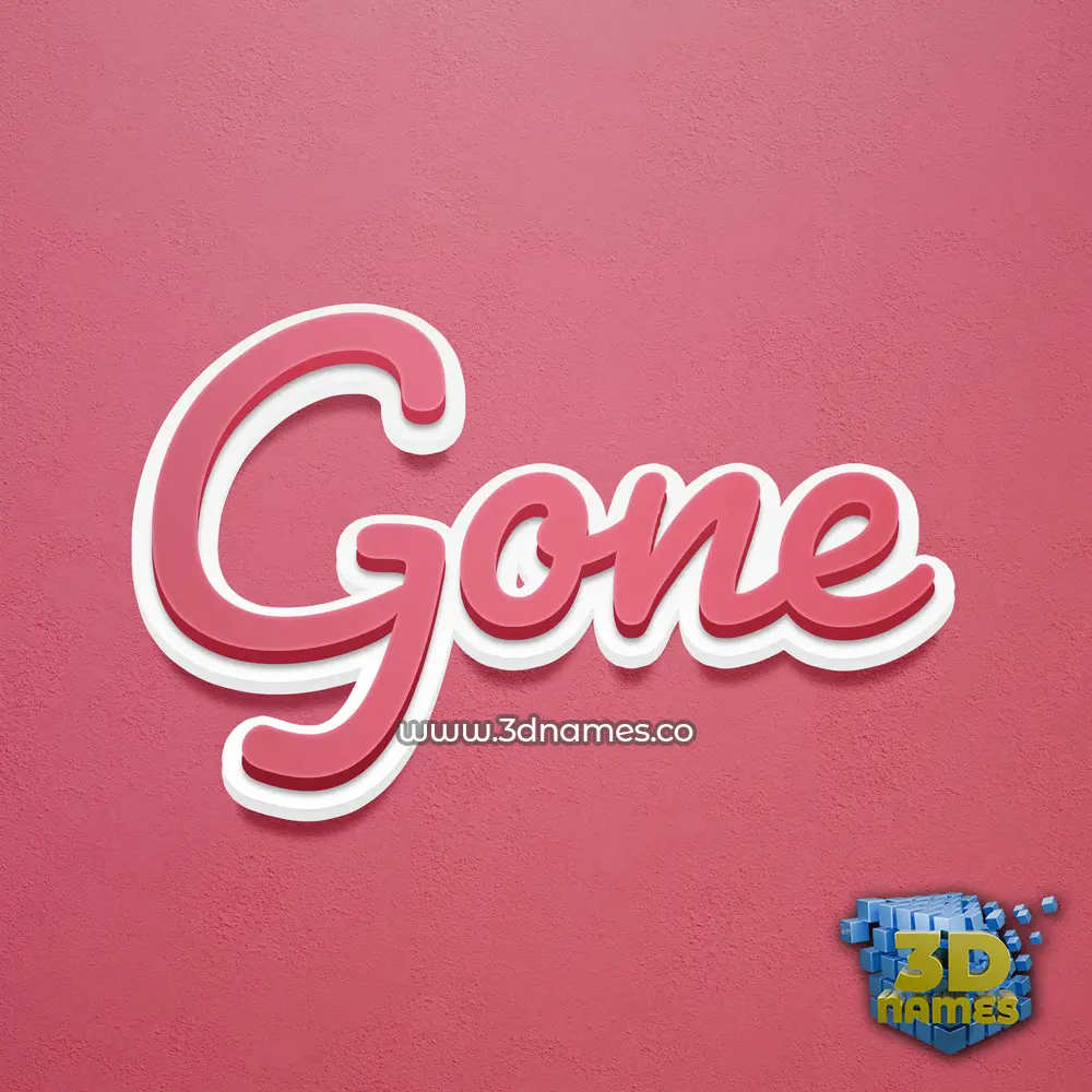 gone in Red Scribble style - 3D name wallpaper