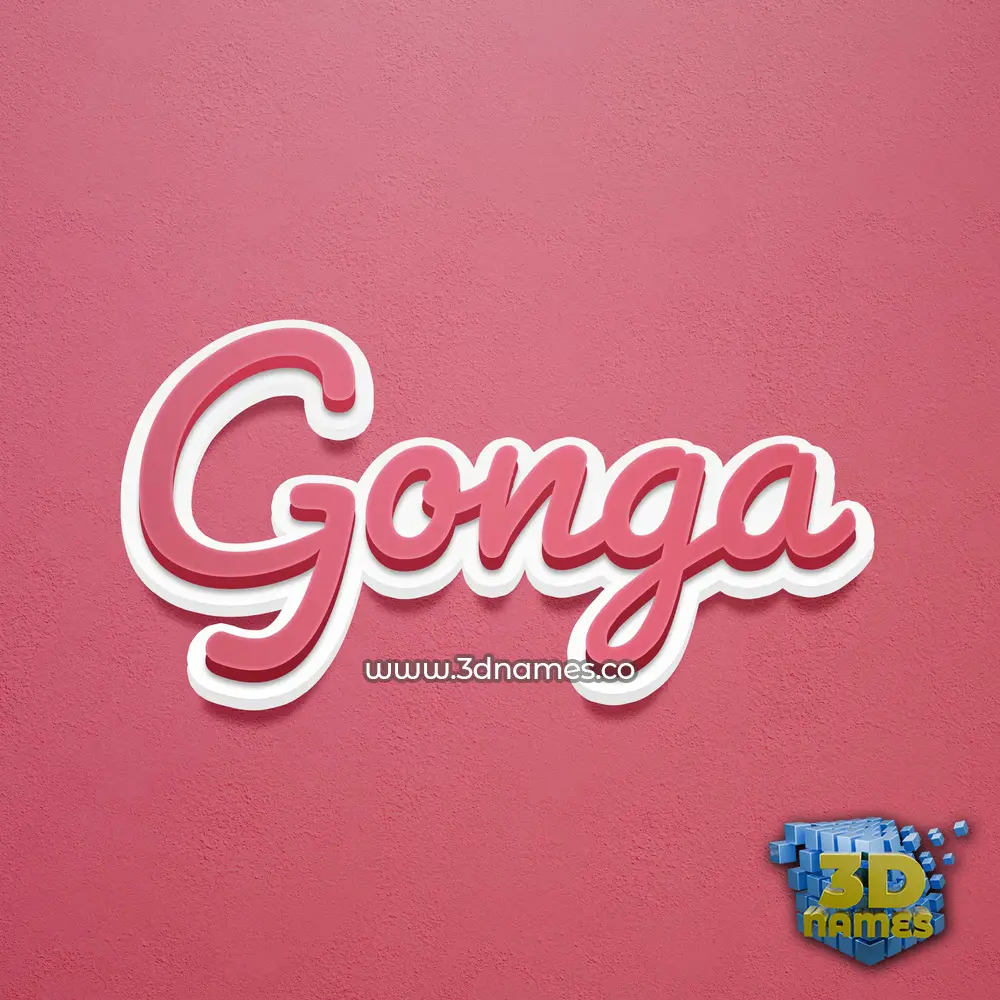 gonga in Red Scribble style - 3D name wallpaper
