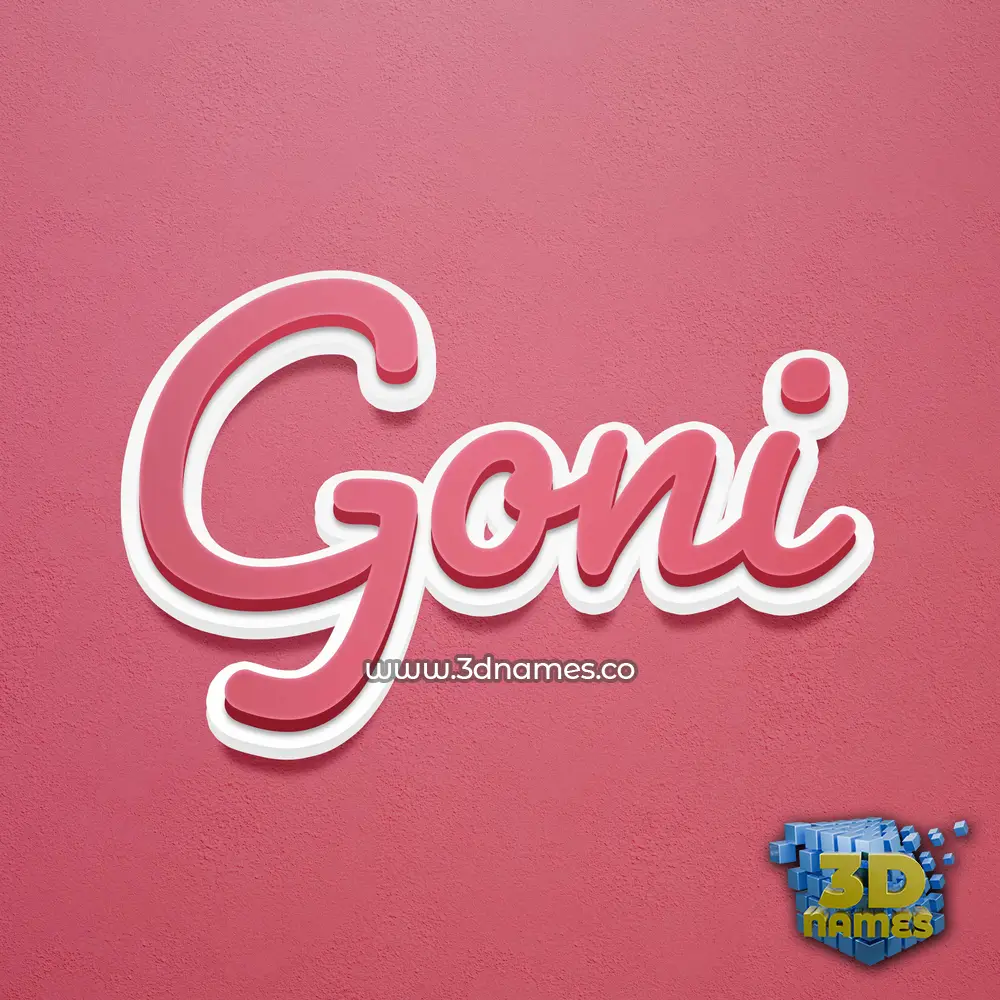 goni in Red Scribble style - 3D name wallpaper