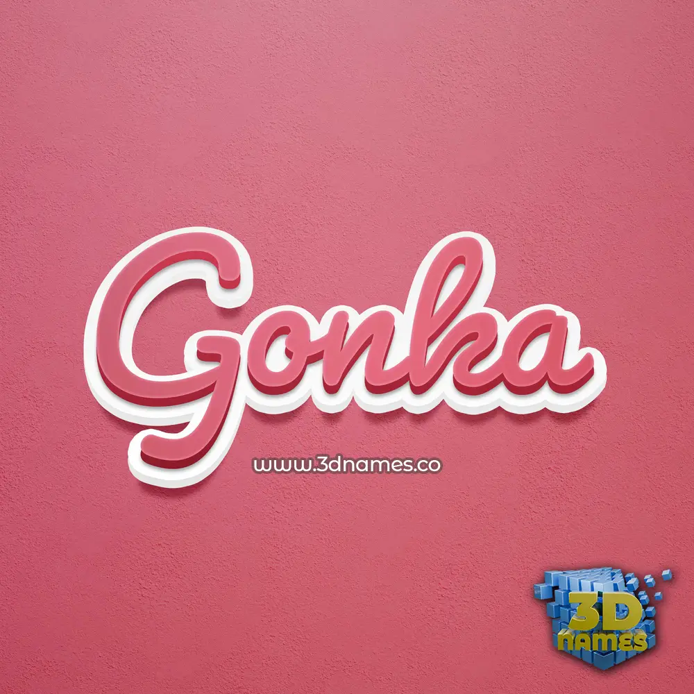 gonka in Red Scribble style - 3D name wallpaper