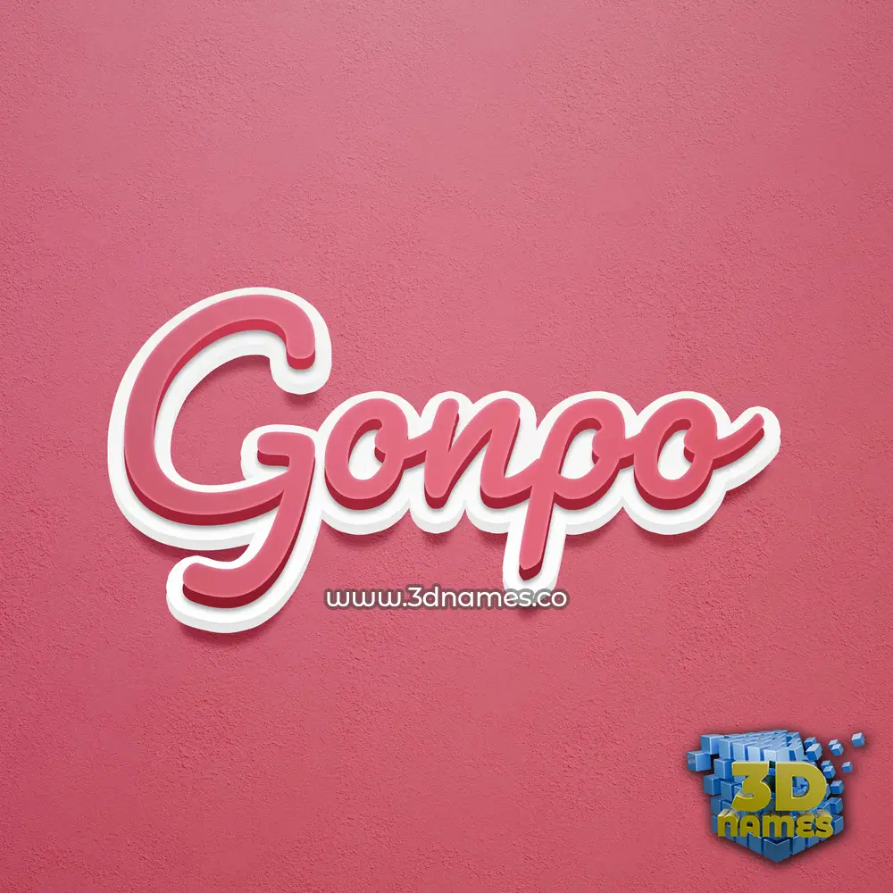 gonpo in Red Scribble style - 3D name wallpaper