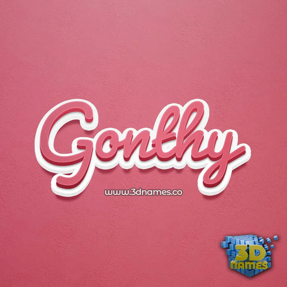 gonthy in Red Scribble style - 3D name wallpaper