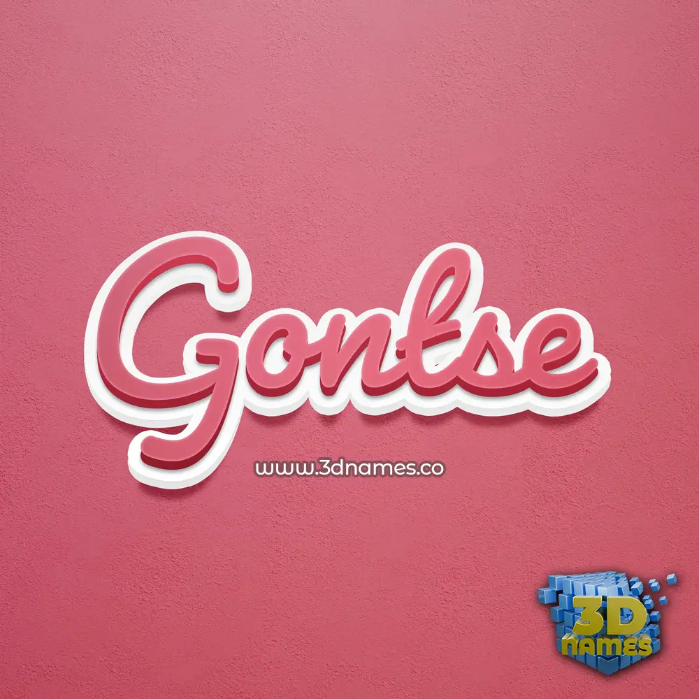 gontse in Red Scribble style - 3D name wallpaper