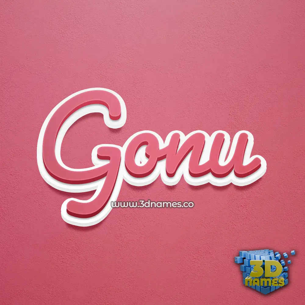 gonu in Red Scribble style - 3D name wallpaper