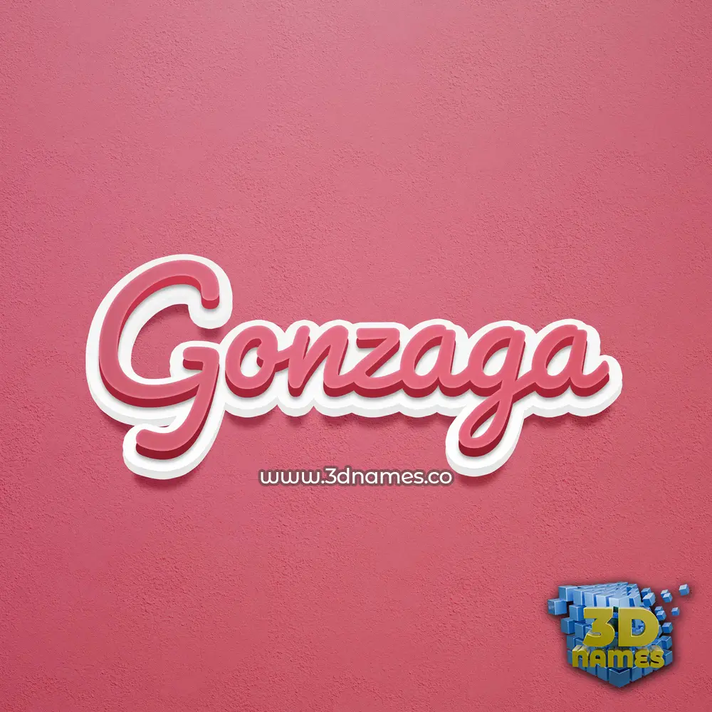 gonzaga in Red Scribble style - 3D name wallpaper