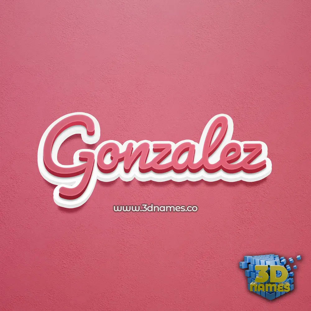 gonzalez in Red Scribble style - 3D name wallpaper