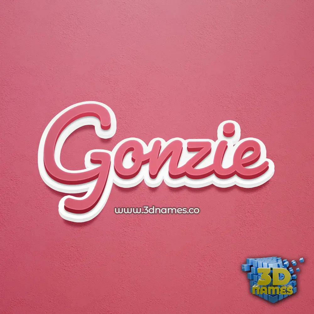 gonzie in Red Scribble style - 3D name wallpaper