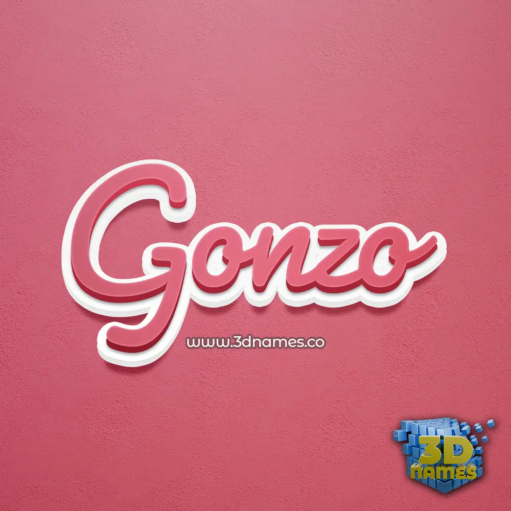 gonzo in Red Scribble style - 3D name wallpaper
