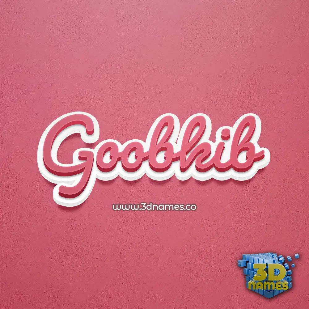 goobkib in Red Scribble style - 3D name wallpaper