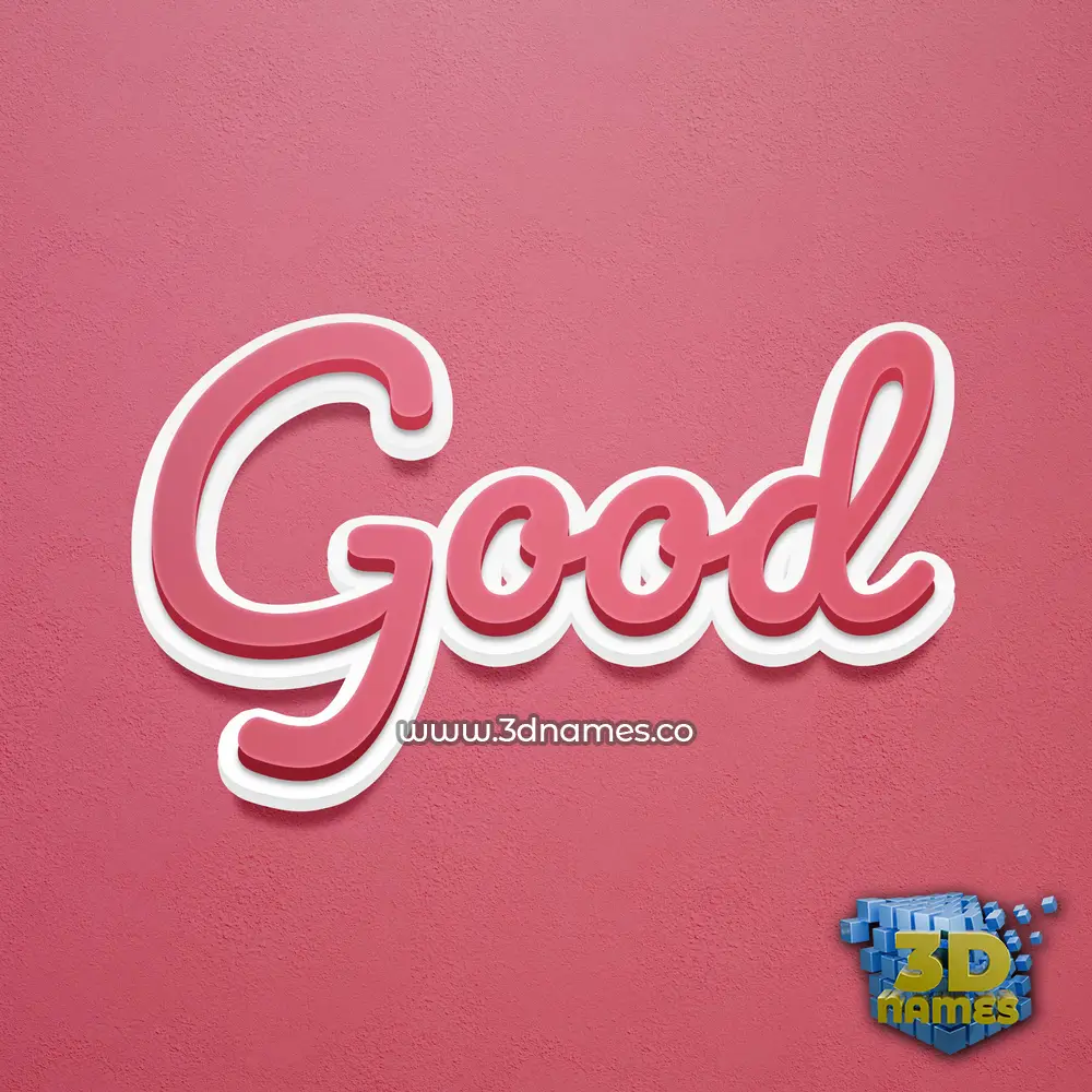 good in Red Scribble style - 3D name wallpaper