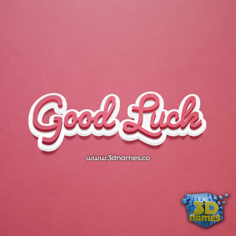 good luck in Red Scribble style - 3D name wallpaper