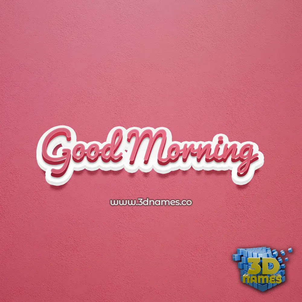 good morning in Red Scribble style - 3D name wallpaper