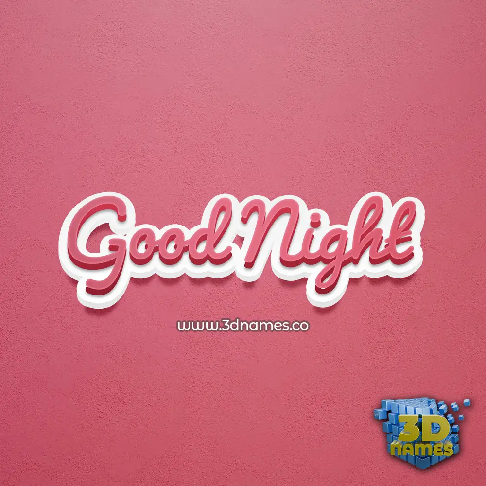 good night in Red Scribble style - 3D name wallpaper