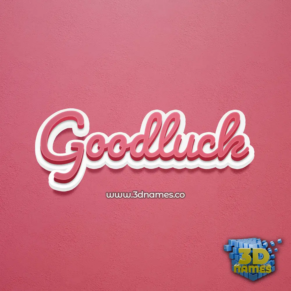goodluck in Red Scribble style - 3D name wallpaper