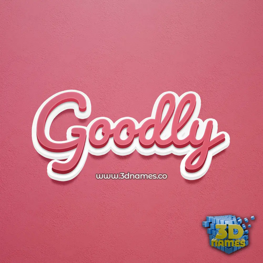 goodly in Red Scribble style - 3D name wallpaper