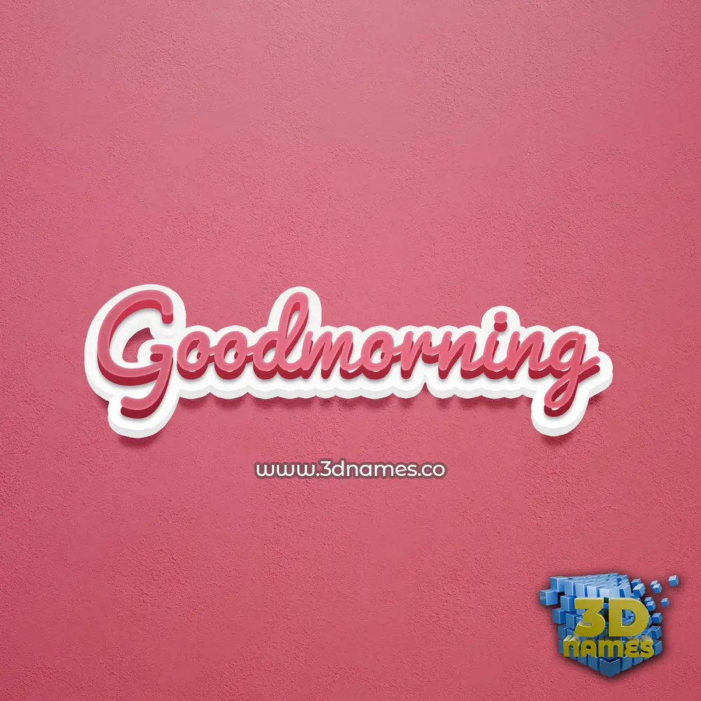 goodmorning in Red Scribble style - 3D name wallpaper