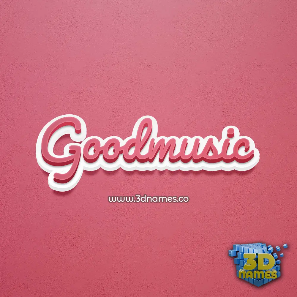 goodmusic in Red Scribble style - 3D name wallpaper