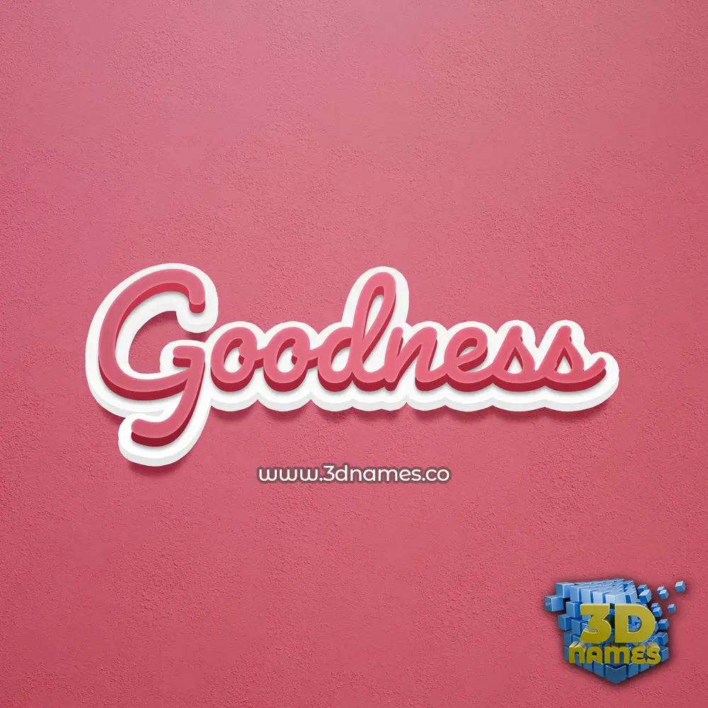goodness in Red Scribble style - 3D name wallpaper