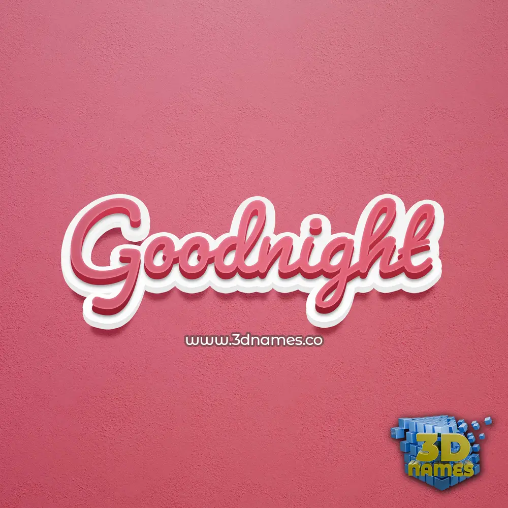 goodnight in Red Scribble style - 3D name wallpaper