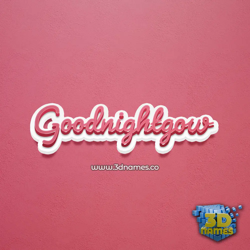 goodnightgow in Red Scribble style - 3D name wallpaper