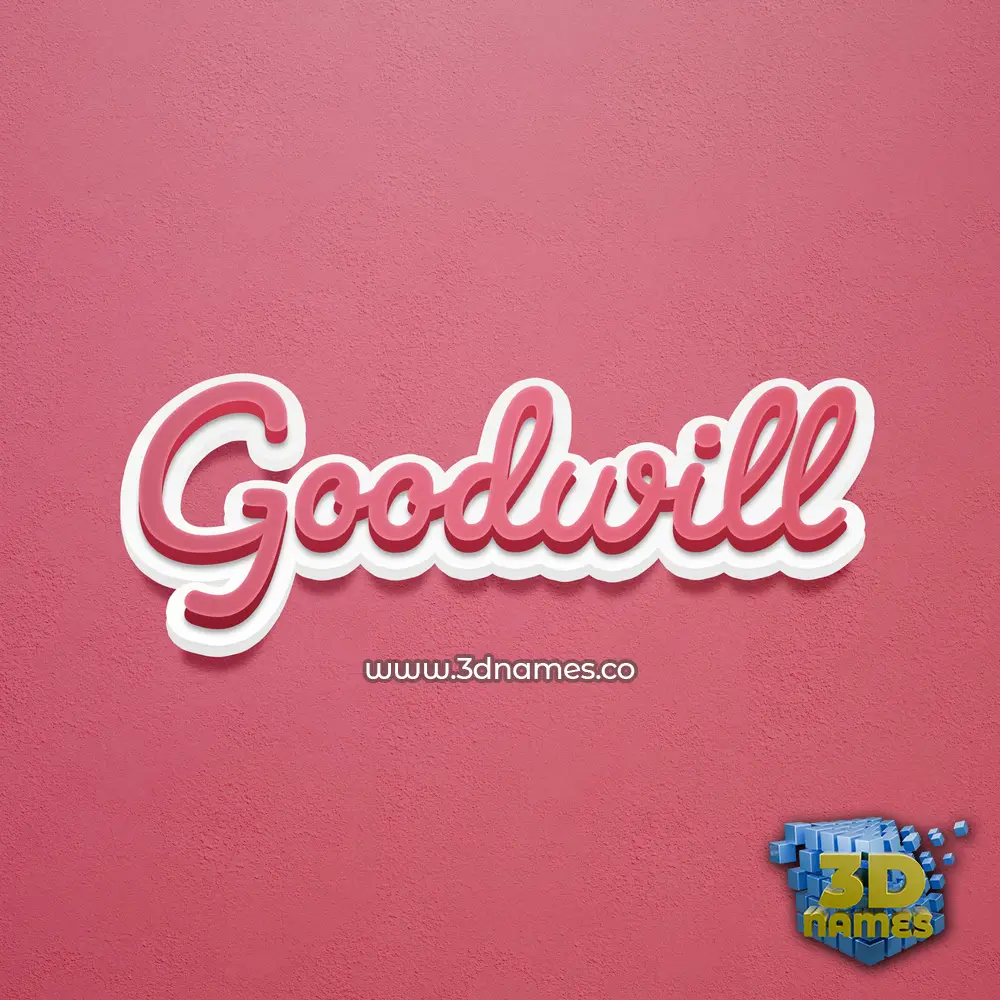 goodwill in Red Scribble style - 3D name wallpaper
